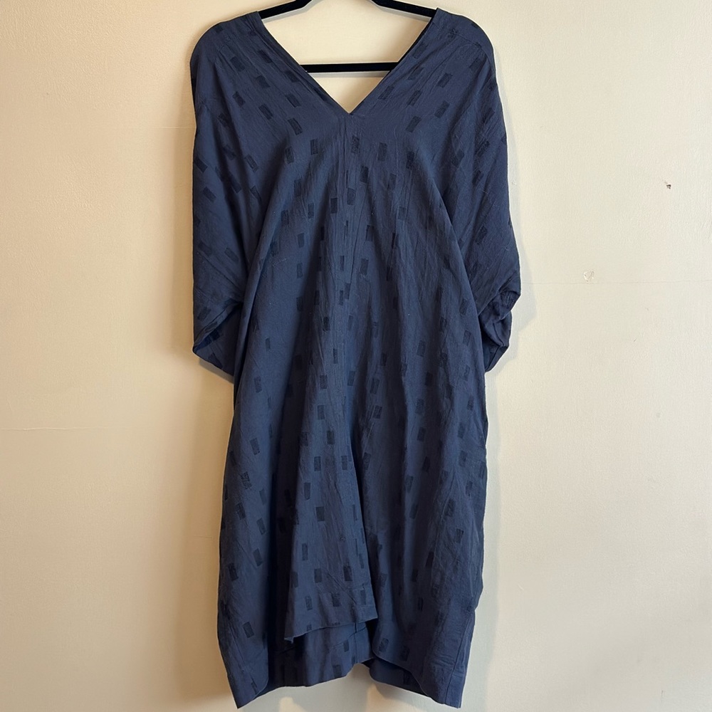 UZINYC Long sleeve V dress broken disco Uzi in dark navy One Size (OS)